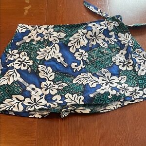 HILO HATTIE Hawaiian 🌺 Blue and Green Women's wrap Skort XL